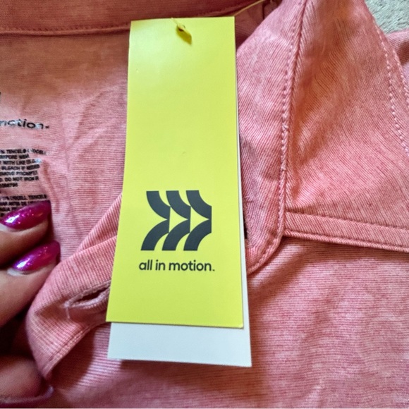 NWT All in Motion mens pink polo shirt quick dry moisture wicking Size XXL - Picture 3 of 8